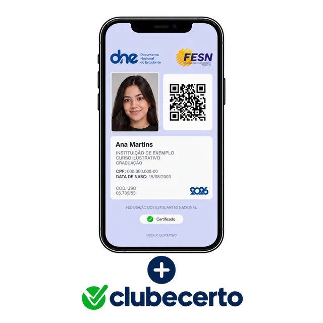 DNE digital no celular e acesso ao Clube Certo, composição ilustrativa.
