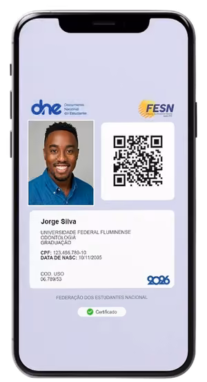 DNE digital FESN exibida no celular